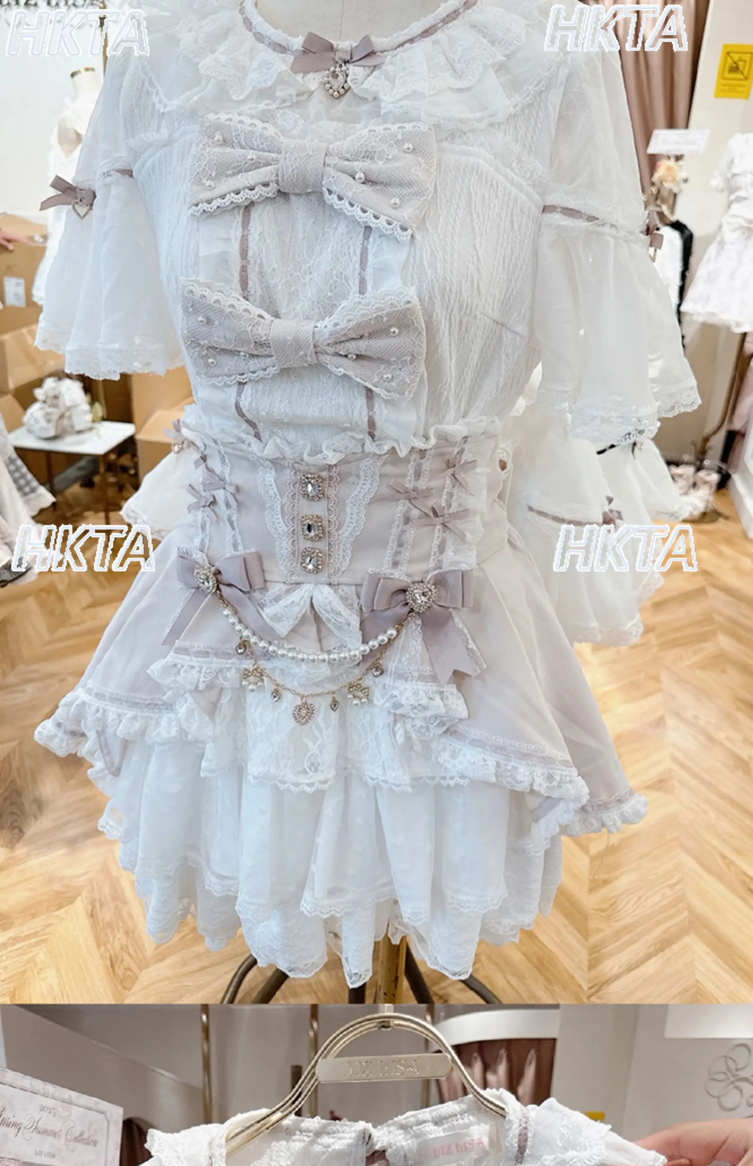 

Japanese Style Mass-Produced Soft Girl Big Bow Shirt Top Autumn New Flared Short Sleeve Sweet Kawaii Girls Lolita Blouses Women