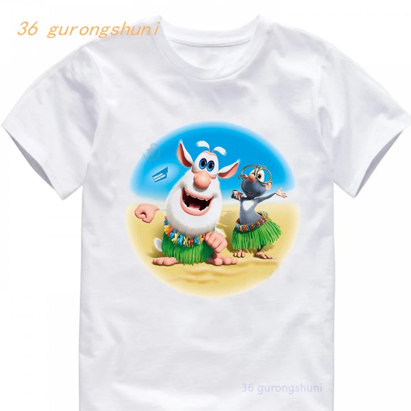 Cartoon Baby children clothes boys t shirt anime summer Print t shirts tees kids tshirts Буба White t-shirts tops for girls 371