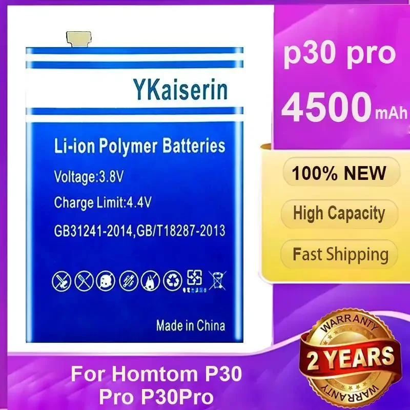 Hardwearing Mobile Phone Battery For Homtom P30 Pro P30pro 4500Mah Rapid Charging