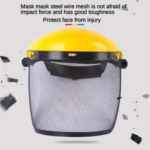 Safety helmet hat for garden grass sideboard with complete facial mesh visor for registration, brush cutter, forest protection, kitchen mask tools 8 Main Sales Visor for Rocedeira - №1