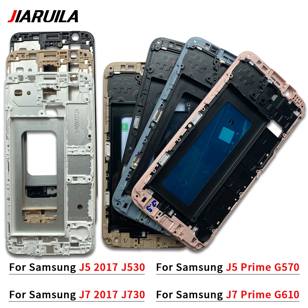 For Samsung J5 J7 2017 J530 J730 J5 J7 Prime G570 G610 Housing LCD Front Frame chaiss Cover Middle Frame Repair Part Replacement