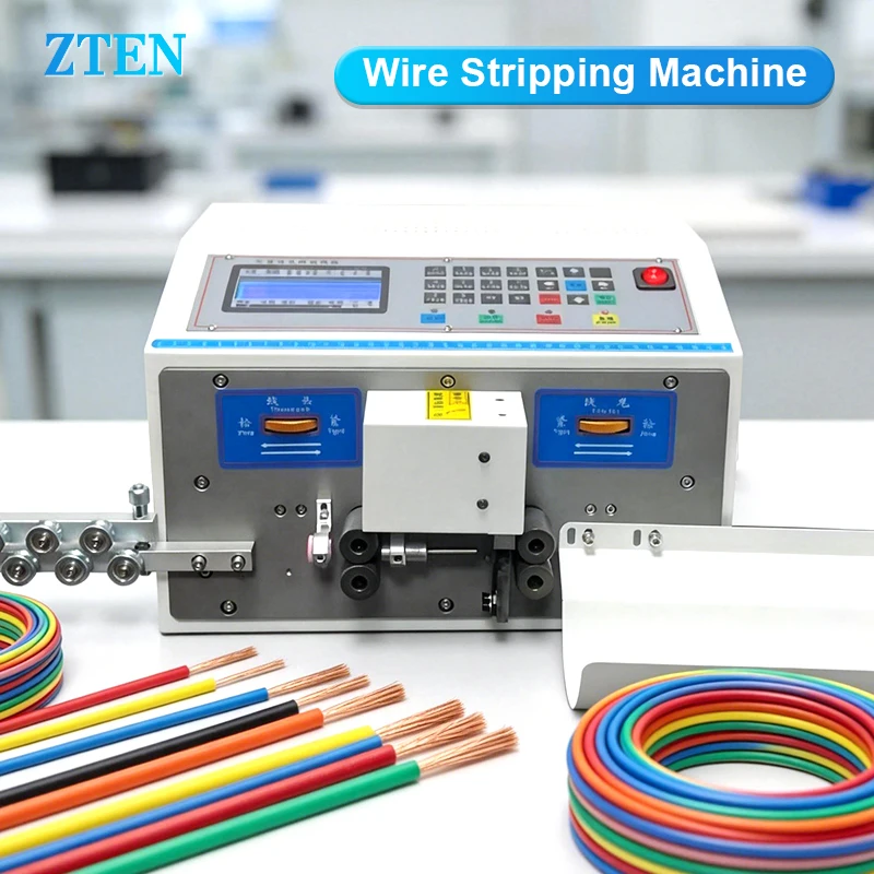 0.1mm²-4mm² Automatic Computer Stripping machine Peeling Skinning Cutting Cable Stripper 32-bit... product image