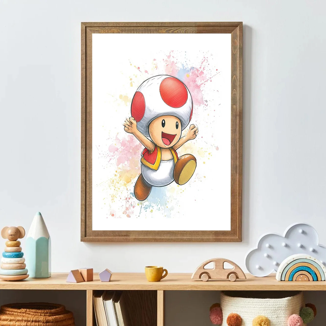 

Super Mario Nintendo Themed Todd Print Mario Game Wall Art Baby Room Decor Gift Canvas Painting Print Art Poster Home Decor