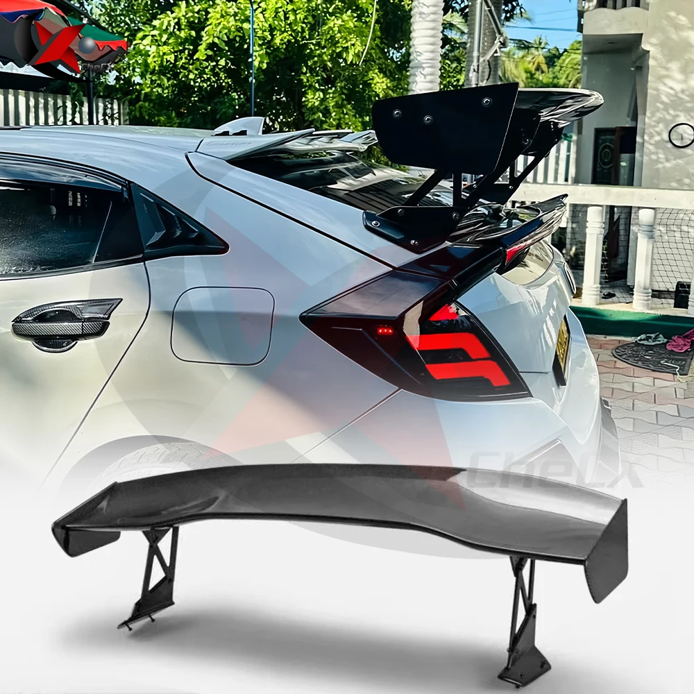 For 2016-2021 Honda Civic FK4 FK7 FK8 TypR 5-Door High-Quality Fiberglass Material Rear Spoiler VOLTex Style Car Rear Cover Kit