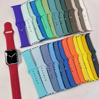 애플 워치 스트랩용 실리콘 밴드, 스포츠 팔찌, iwatch 시리즈 8, 7, 6, 5, 4, 3, SE 9, 울트라 2, 49mm, 44mm, 45mm, 40mm, 41mm, 42-38mm, 45mm