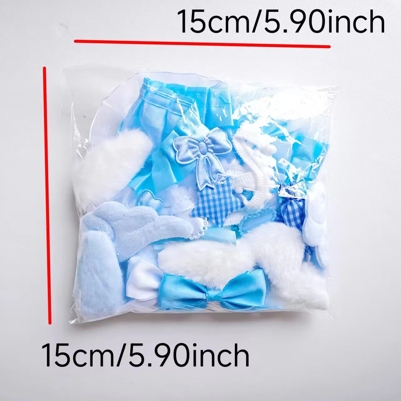 40pcs Lace Handmade Material Kit, Lace Plush Bunny Ears, Angel Wings Accessories, Clothing Accessory, Heart and Star Decoration