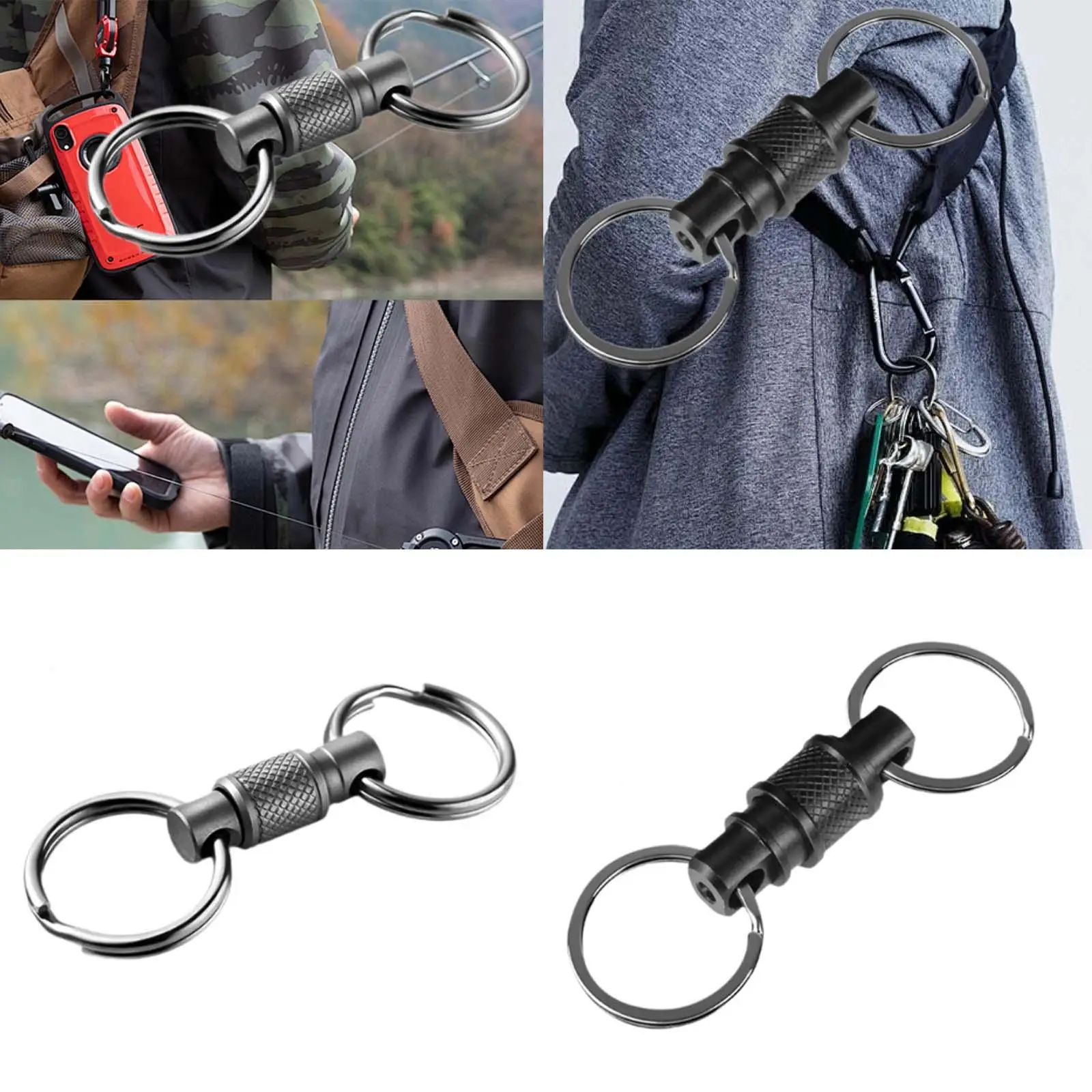 クイックリリースキーホルダー メンズ用 オーガナイザークリップ アウトドアアクティビティ キャンプ用