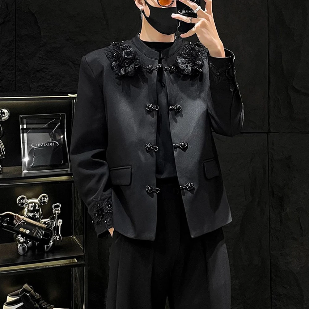 

2025 зимняя новая мужская куртка с длинными рукавами, китайская ретро легкая роскошная модная тенденция, свободный повседневный нишевый мужской топ High Street