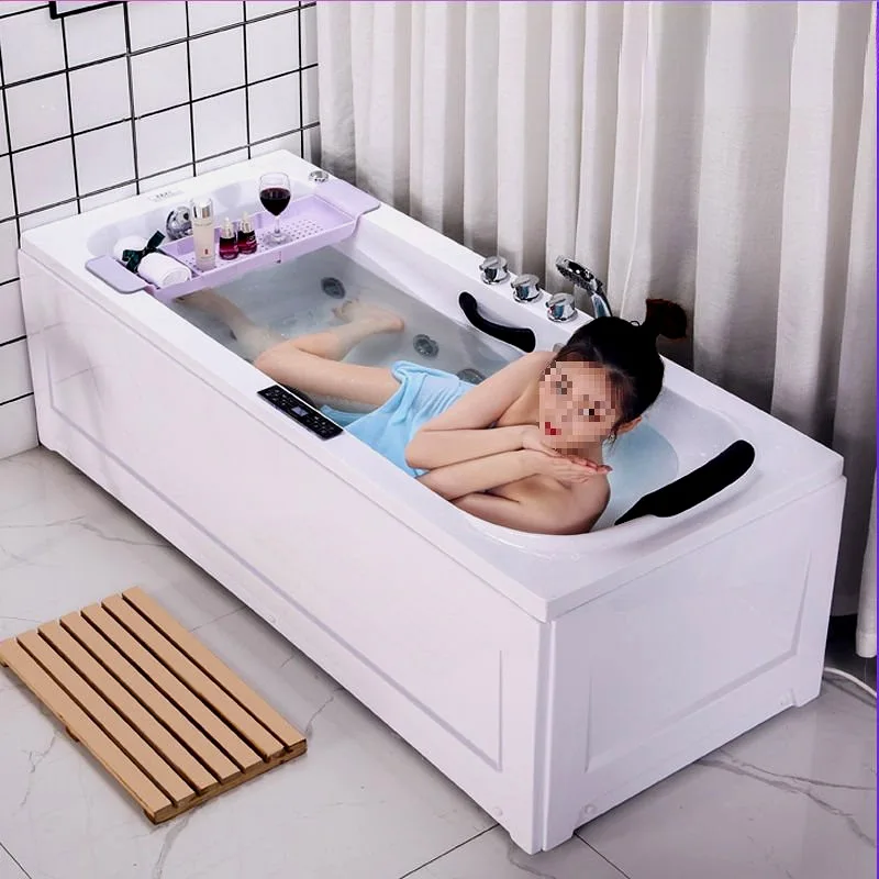 Independent acrylic bathtub, small apartment, family, adult bathtub, surfing massage, constant temperature heated bathtub