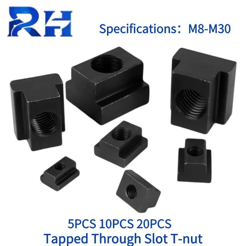 M6 M8 M10 M12 M14/16/18/20 Tapped Through Slot T-nut high quality DIN508 Black Oxide Finished Carbon Steel Slot T-Nut Grade 10.9