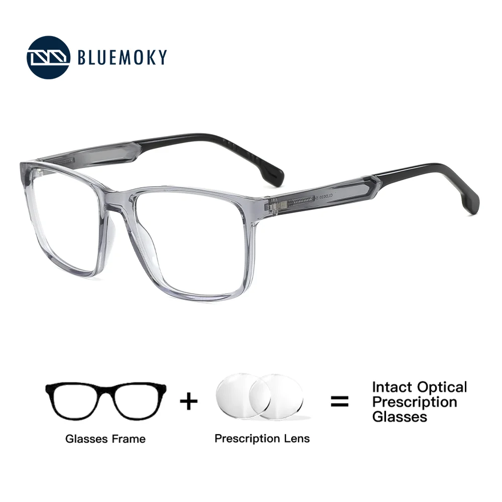 

BLUEMOKY Fashion Square Prescription Glasses for Unisex Acetate Photochromic Optical Eyeglasses Progressive/Myopia Eyewear