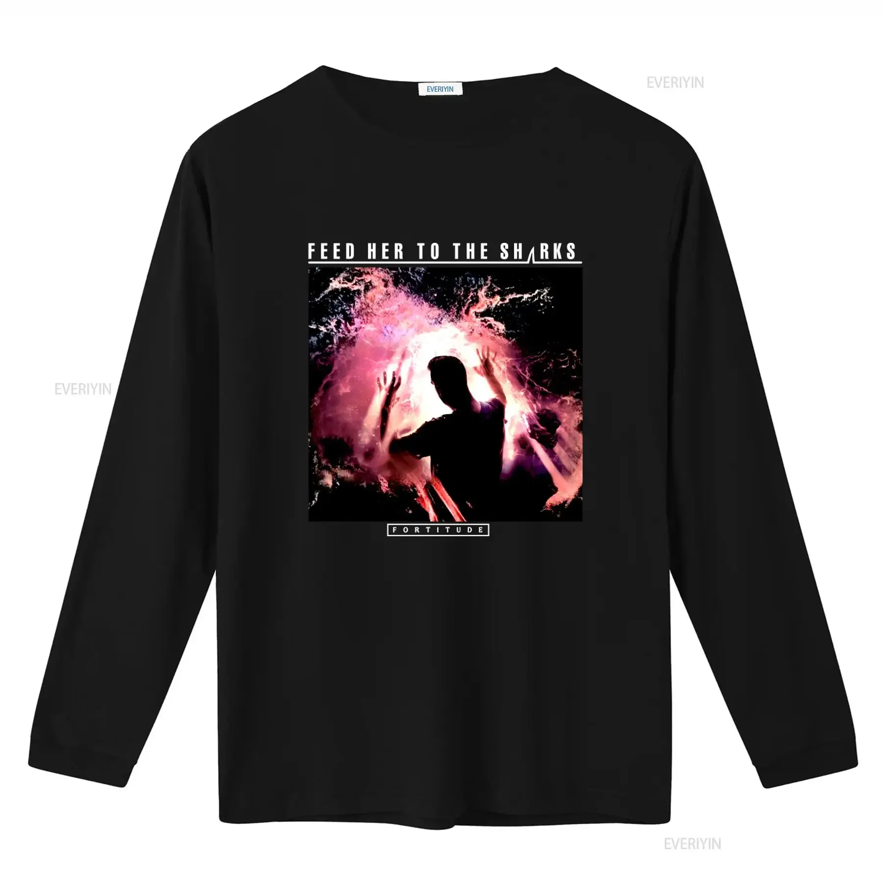 Feed Her To The Sharks Fortitude Autographed Band T Shirt XL Black Metalcore HTF Long or s vintage Washed Top For Everyday Wear