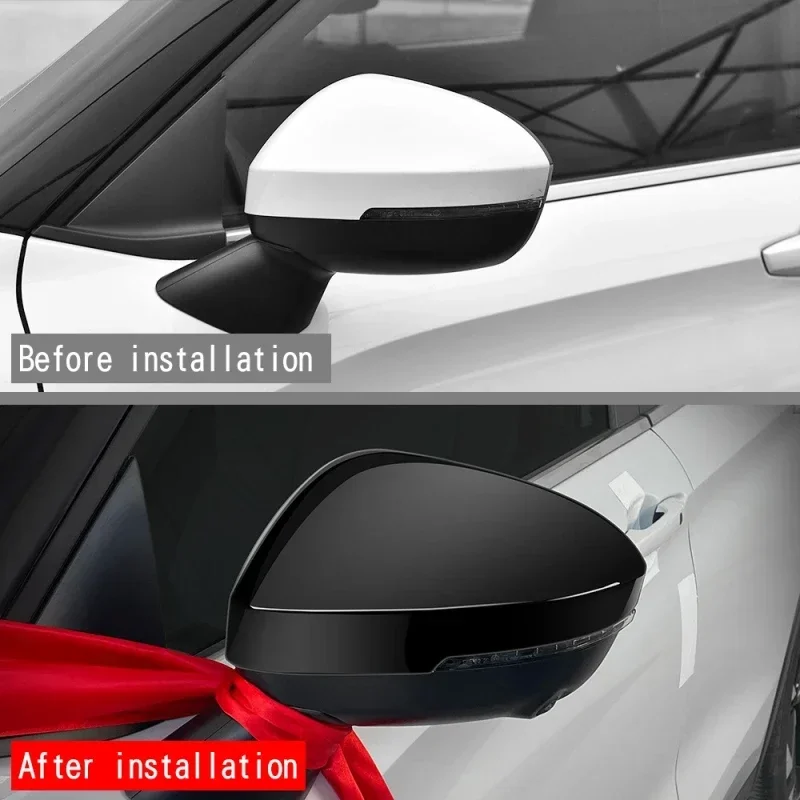 For Mitsubishi outlander 2022 2023 2024ABS BLACK Door side Mirror cover  Rearview MirrorRain eyebrows Cover Trim Car Accessories