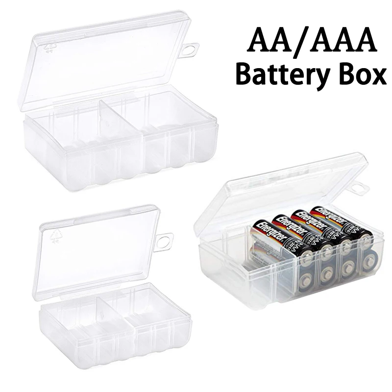 1PCS 6 Slots Transparent Battery Storage Case Holder Hard Plastic Case Storage Battery Box For AA/AAA Battery Organizer Box