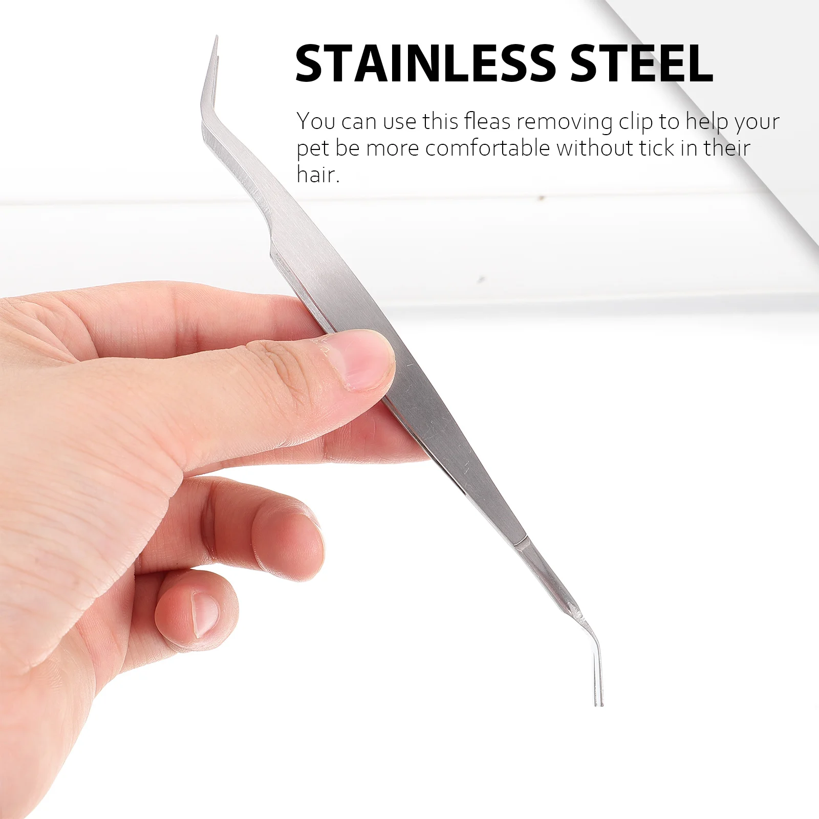 Removal Kit Clip Cleaning Stainless Steel Tweezer for Dog Pet Tool Remover Cats Dogs Black 2in