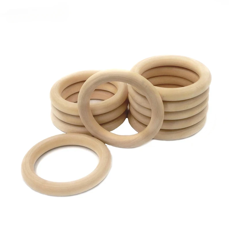 ABCPICK 68mm(2.67'')Nature Wooden Ring Montessori Toy Organic Infant DIY Bracelet Jewelry Making Handmade Accessories