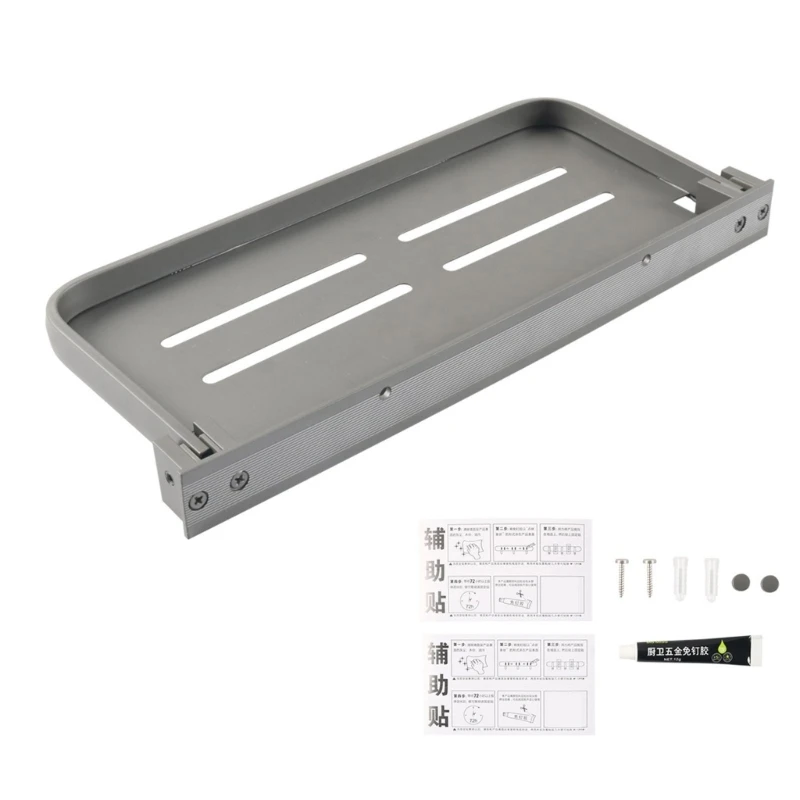 

652F 30cm/40cm RVs Wall Mounted Shelf Aluminum Floating Storage Shelf Campers Accessories Foldable Space Saver Shelves