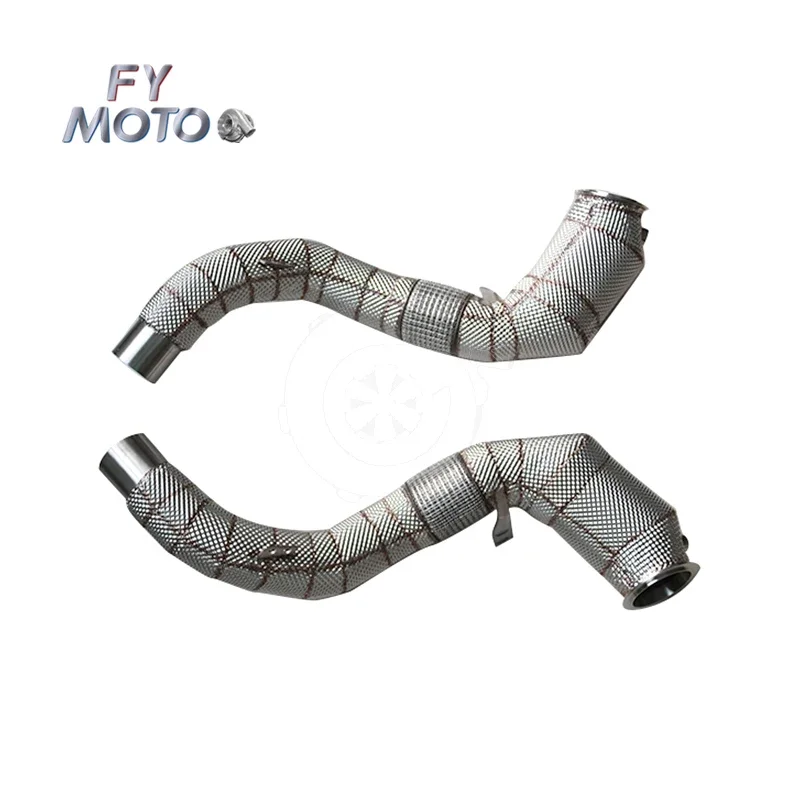 For BMW M850I G14 G15 G16 X5M X5 G05 G30 M550I N63 Without OPF Catted Downpipe With Heat Shield