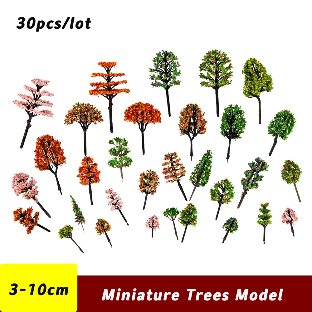 

3-10cm Miniature Trees Model Railway Train Scenery Landscape HO N OO Z Scale Model Building Kits for Diorama 30pcs/lot