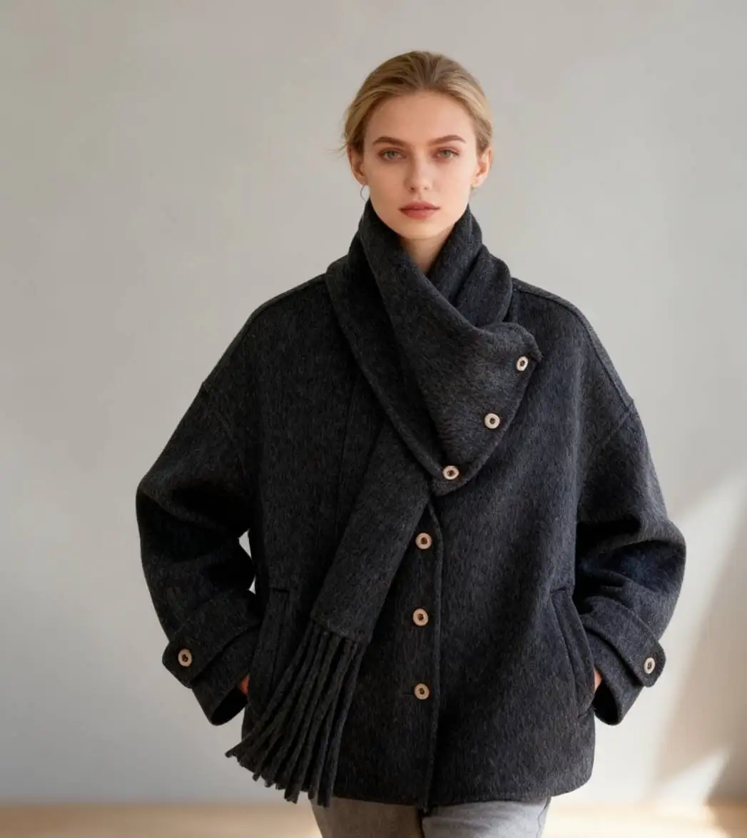 

Шерстяные пальто, женское шерстяное пальто, утолщенное клетчатое осеннее смешанное пальто с поясом в богемном стиле, кампусные мероприятия, молодежное, удобное, повседневное