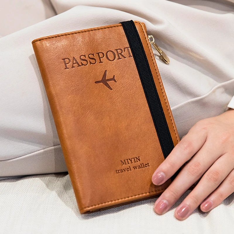 RFID Blocking Passport Holder Cover, Thin Travel Wallet for Men & Women - Multi-Function ID & Bank Card Holder Case Accessories