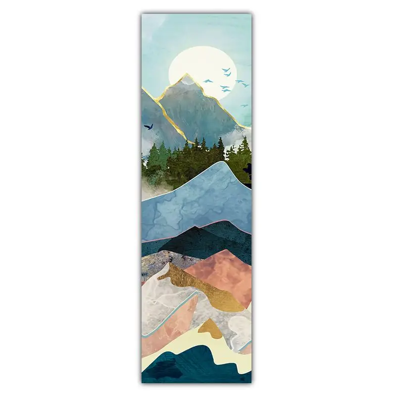 VIKAMA Gilded Full Moon Layered Mountain Strip Tapestry Wall Decoration Entrance Room Decoration Home Decoration