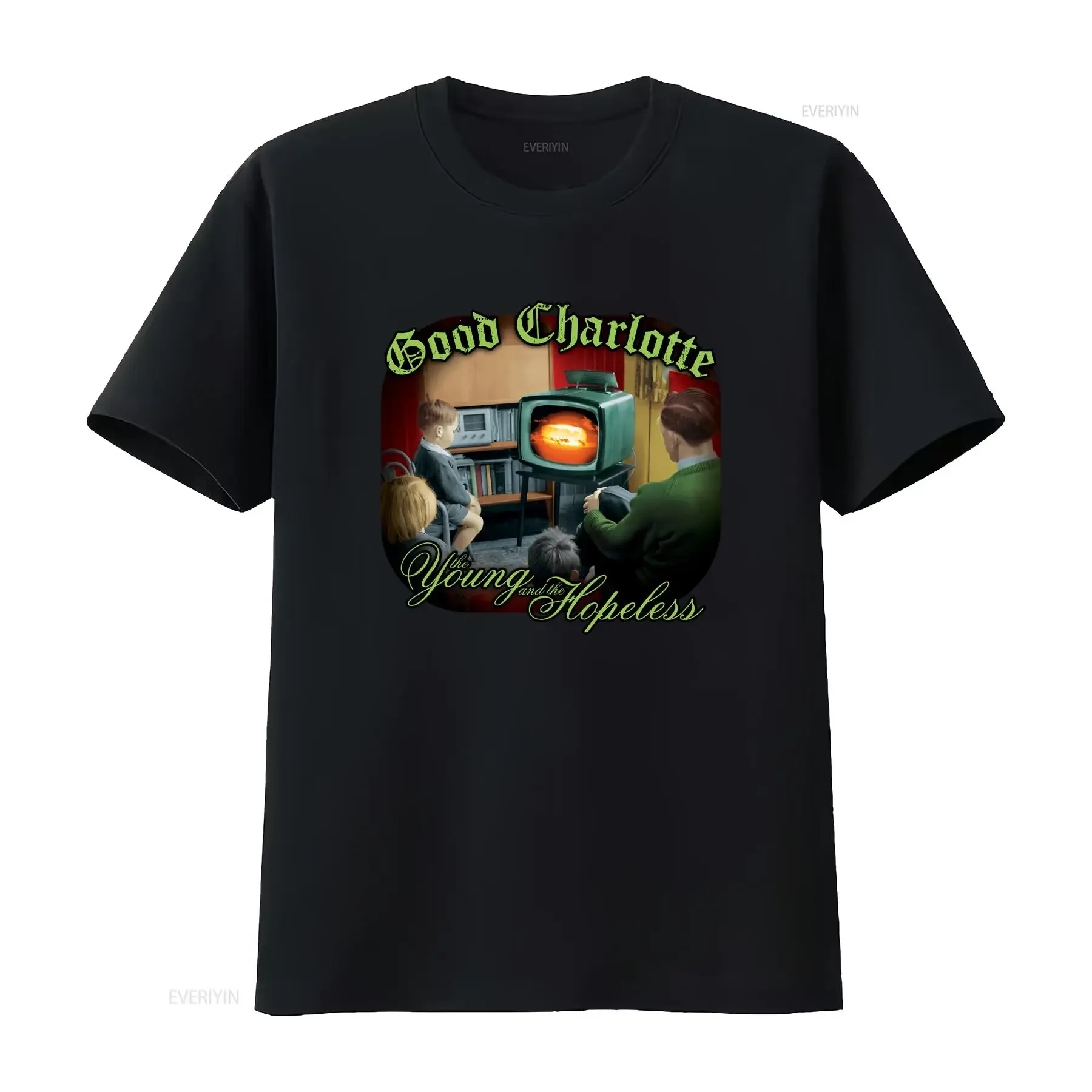 Good Charlotte T Shirt Young Hopeless vintage Washed Casual streetwear Soft fashion Stylish Top For Everyday Wear homme
