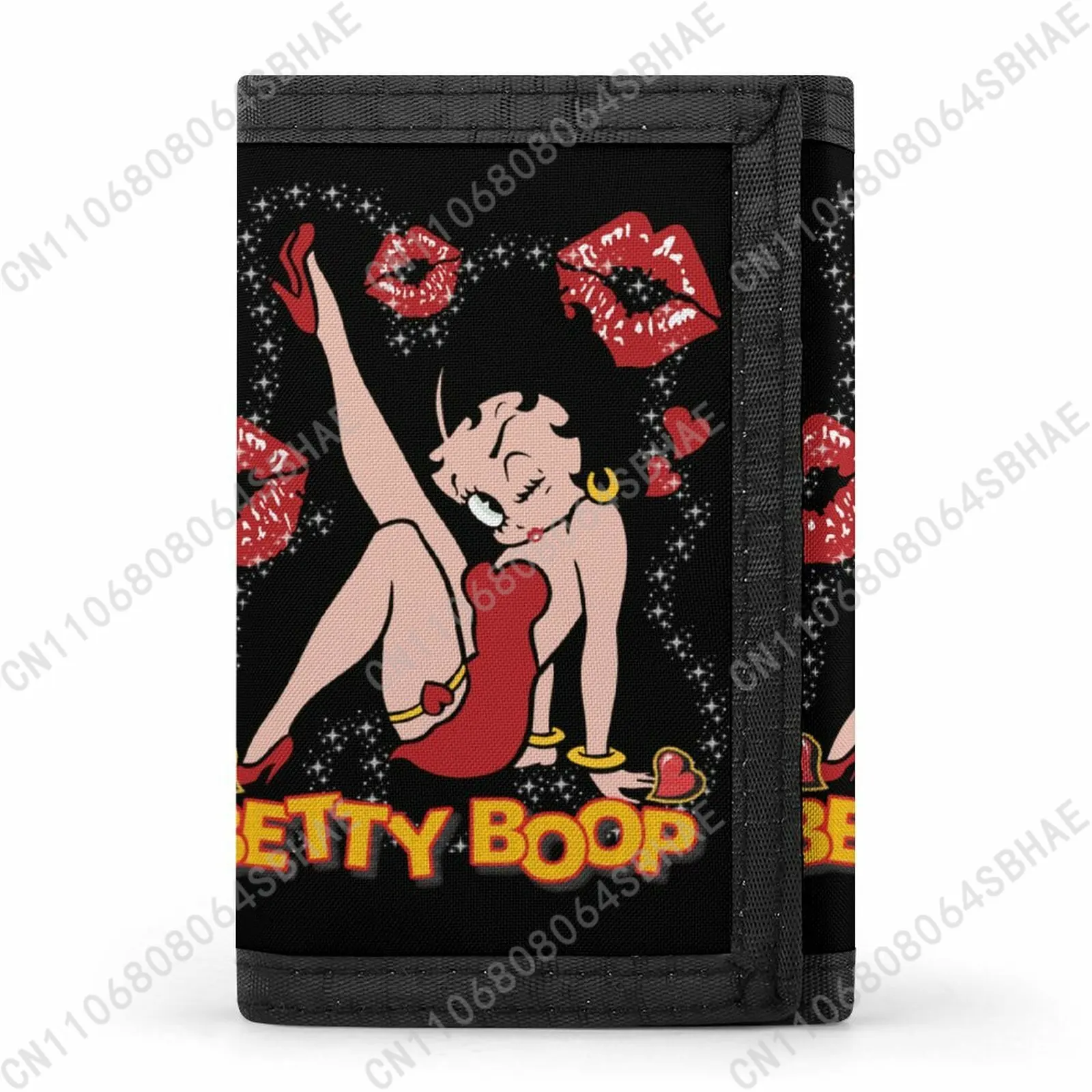 

B-Boops Trendy Tri Fold B-Betty Wallet Teenage Girls Boys Slim 3 Fold Card Personalized Pattern Purse for School Daily Use