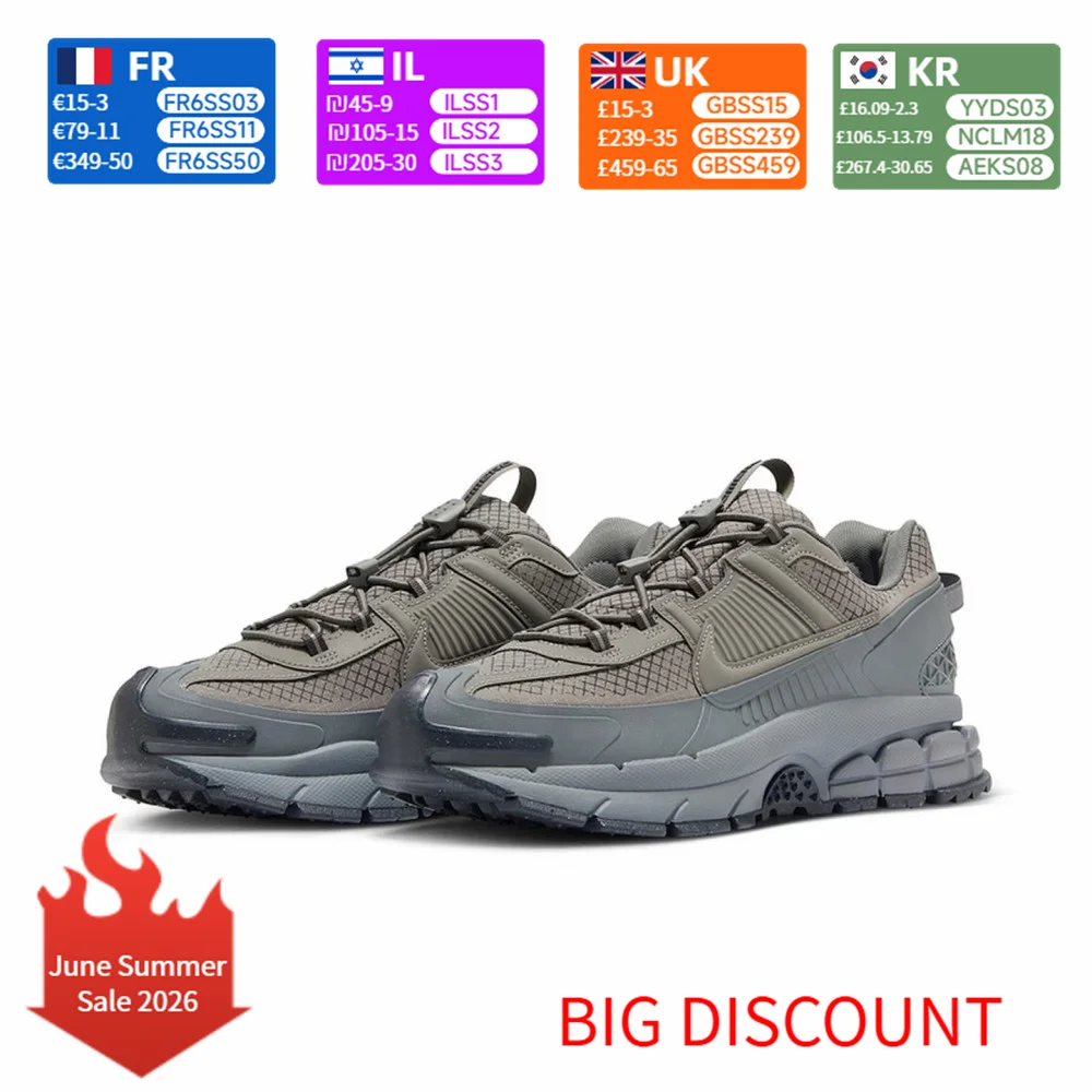 Nike ZOOM VOMERO ROAM Classic Comfortable Breathable Casual Running Shoes Unisex Style Blue-Gray HV6901-001