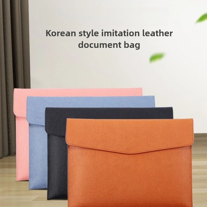 A4 File Information Bag Large Capacity Magnetic Buckle Simple Waterproof Business Office Storage