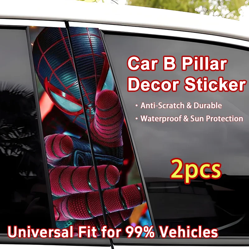 

Spider-Man Car B Pillar Sticker, Cool Anime Decal, Upgrade PET, Waterproof Sunproof, DIY Decor for Scratch Covering