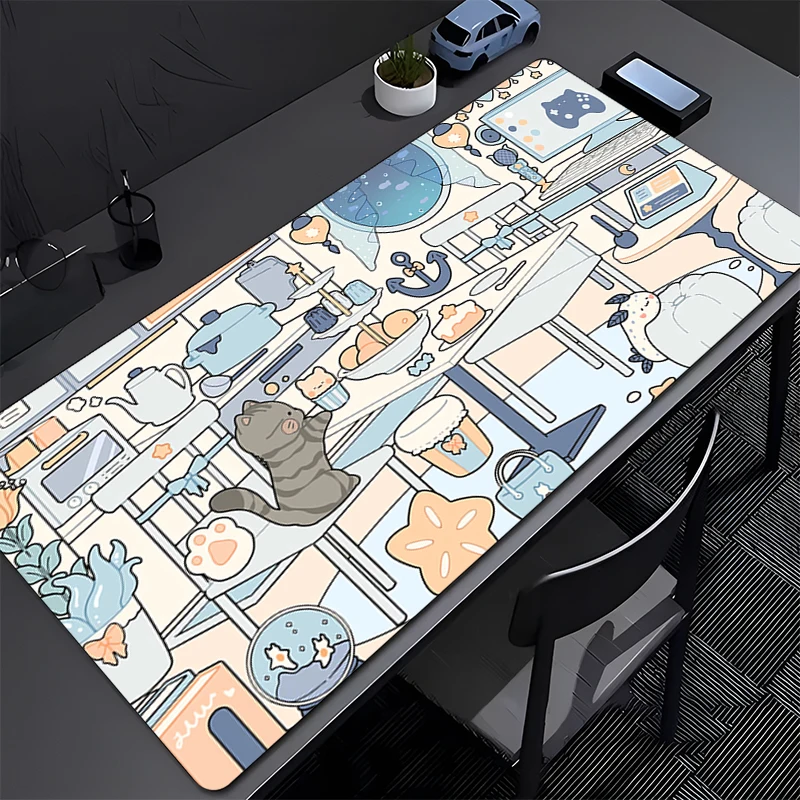 Tapis de souris Anime, accessoires de jeu pour ordinateur de bureau, tapis de bureau Kawaii, accessoires de jeu pour ordinateur portable, clavier, tapis de souris pour salle Semyon
