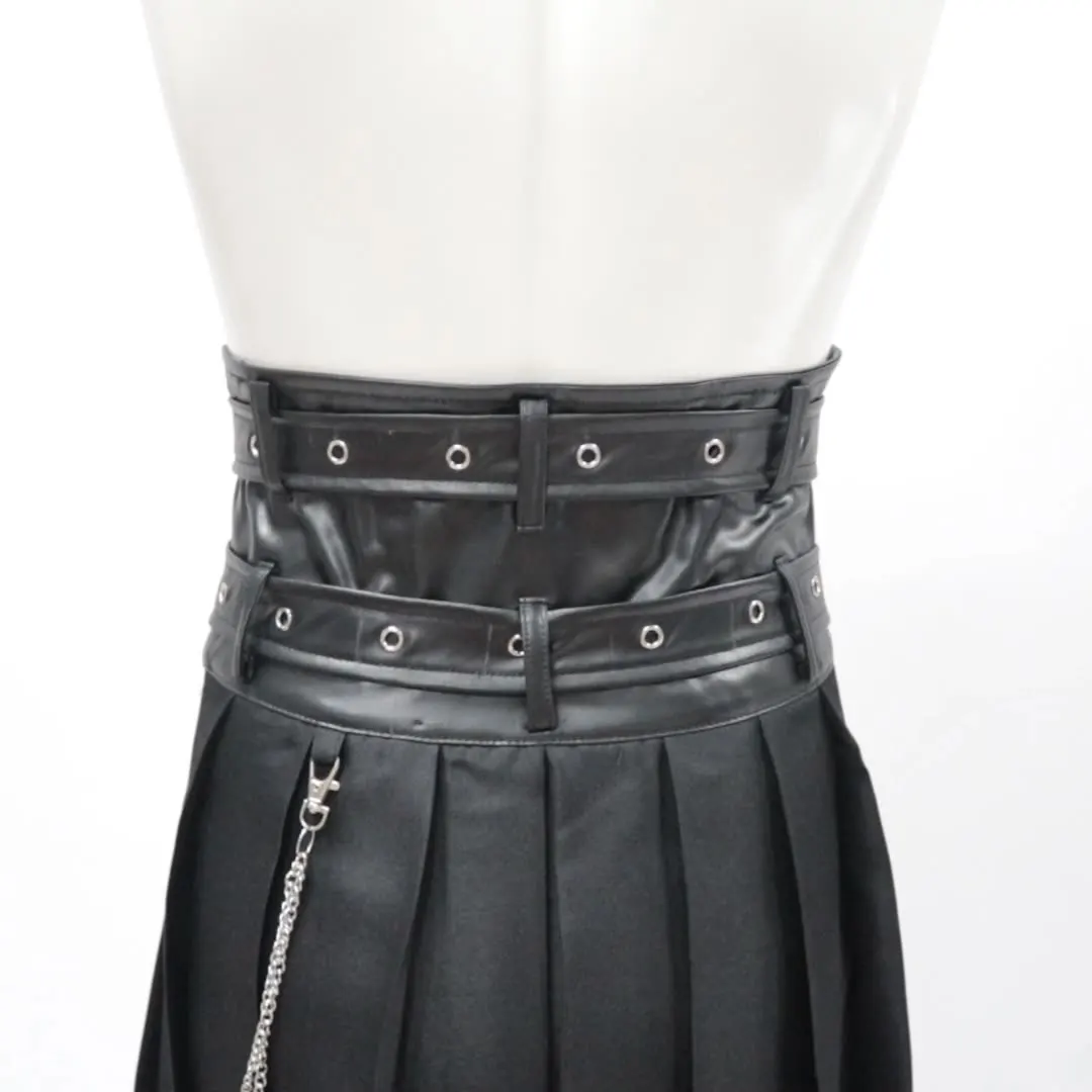 Men's Leather Skirt Spring And Autumn New Rock Non-Mainstream Punk Style Casual Large Size Half Skirt