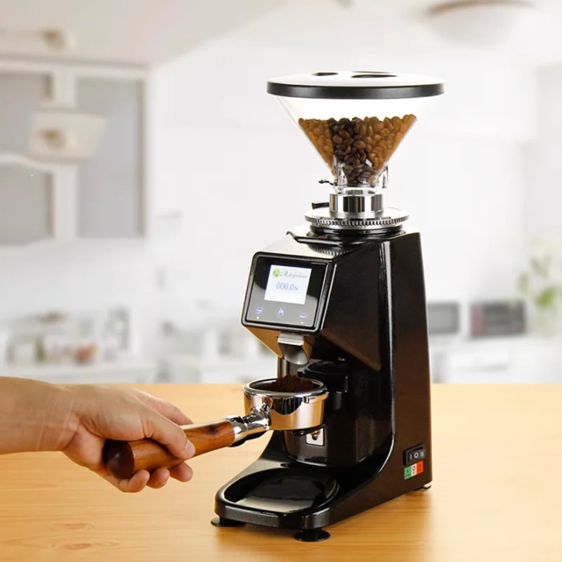 Electric Coffee Grinder Espresso Italian Flat Whetstone Miller Touch Panel Bean Crush Maker