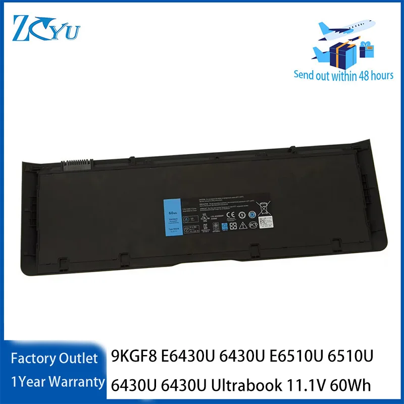 

9KGF8 Laptop Battery for Dell Latitude E6430U 6430U E6510U 6510U 6430U 6430U Ultrabook etc 11.1V 60Wh