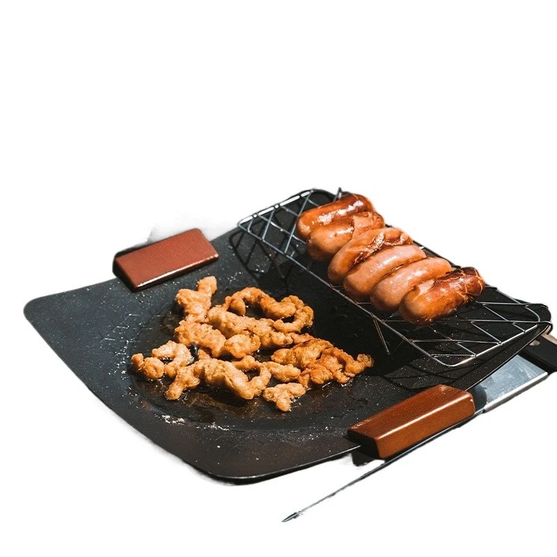 

Tile outdoor barbecue grill, barbecue camping household frying pan non-stick, cassette cooker induction cooker