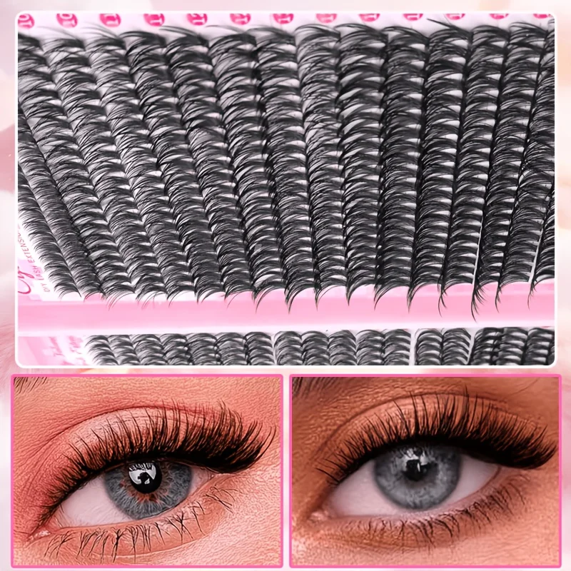 30D 40D Fluffy Wimpernbüschel-Set Einzelwimpern D-Curl 9-16mm Gemischte Länge Natürliches Volumen Wiederverwendbare Falsche Wimpern – Detail 3