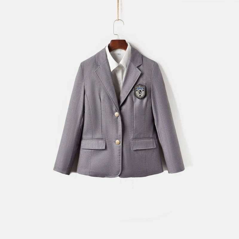 Blazer uniforme japonês JK estilo acadêmico para estudantes do ensino médio e universitário, uniforme escolar outono/inverno de cor sólida