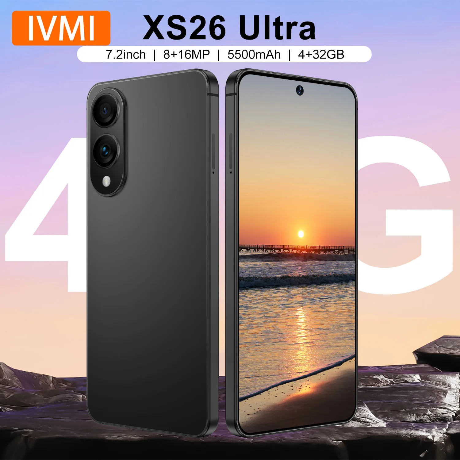 Bestselling styles IVMI XS26 Ultra Smartphone 4GB+32GB ROM 7.2-inch HD+Screen Android12.0 8+16MP 5500mAh Mobile