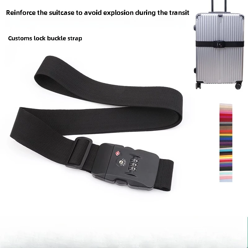 1pc Travel check fixed luggage Strap TSA Customs Code lock one line adjustable packing strap