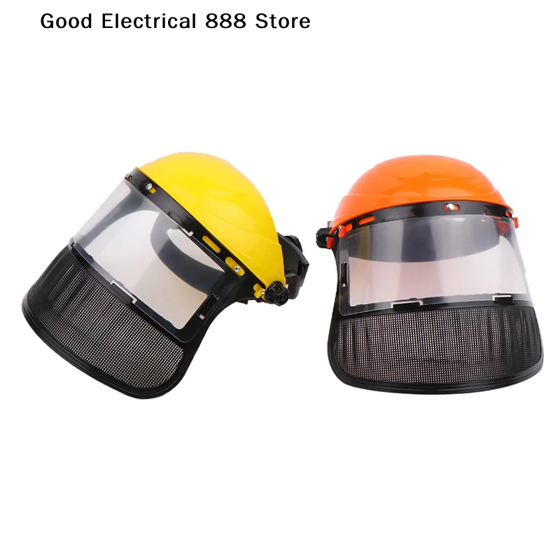【G】Safety Helmet Hat for Garden Grass Trimmer Weed Wacker with Full Face Mesh Mask Logging Brush Cutter Forestry Protection Gear