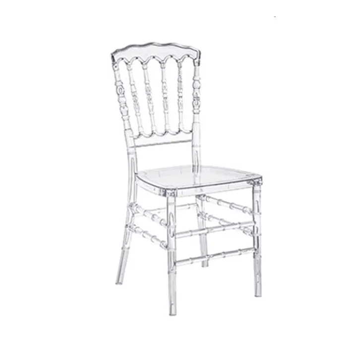 

wholesale white pp plastic tiffany chair banquet dinning style clear resin crystal transparente wedding napoleon chairs