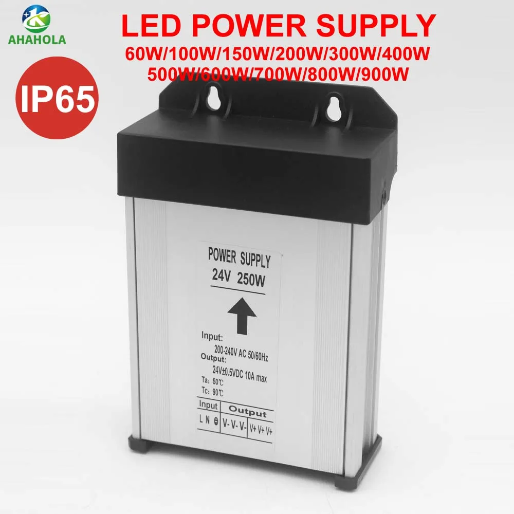 5/12/24/36 Volt Rainproof Switching Power Supply 5V 12V 24V 36V 60W 300W 400W 500W 600W 800W 900W 5A 20A Led Driver Transformer