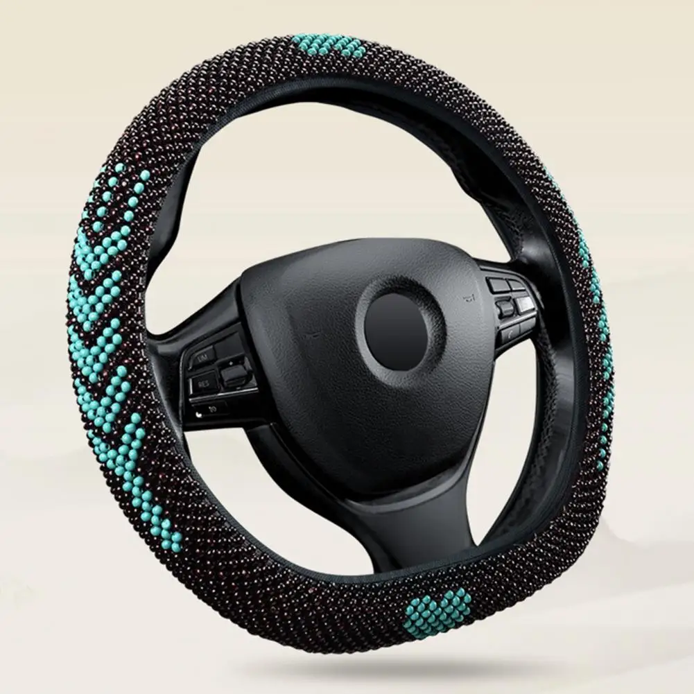 Reliable Lightweight Beaded Universal 42 CM Steering Wheel Cover for Car Steering Wheel Cushion Car Steering Wheel Cover