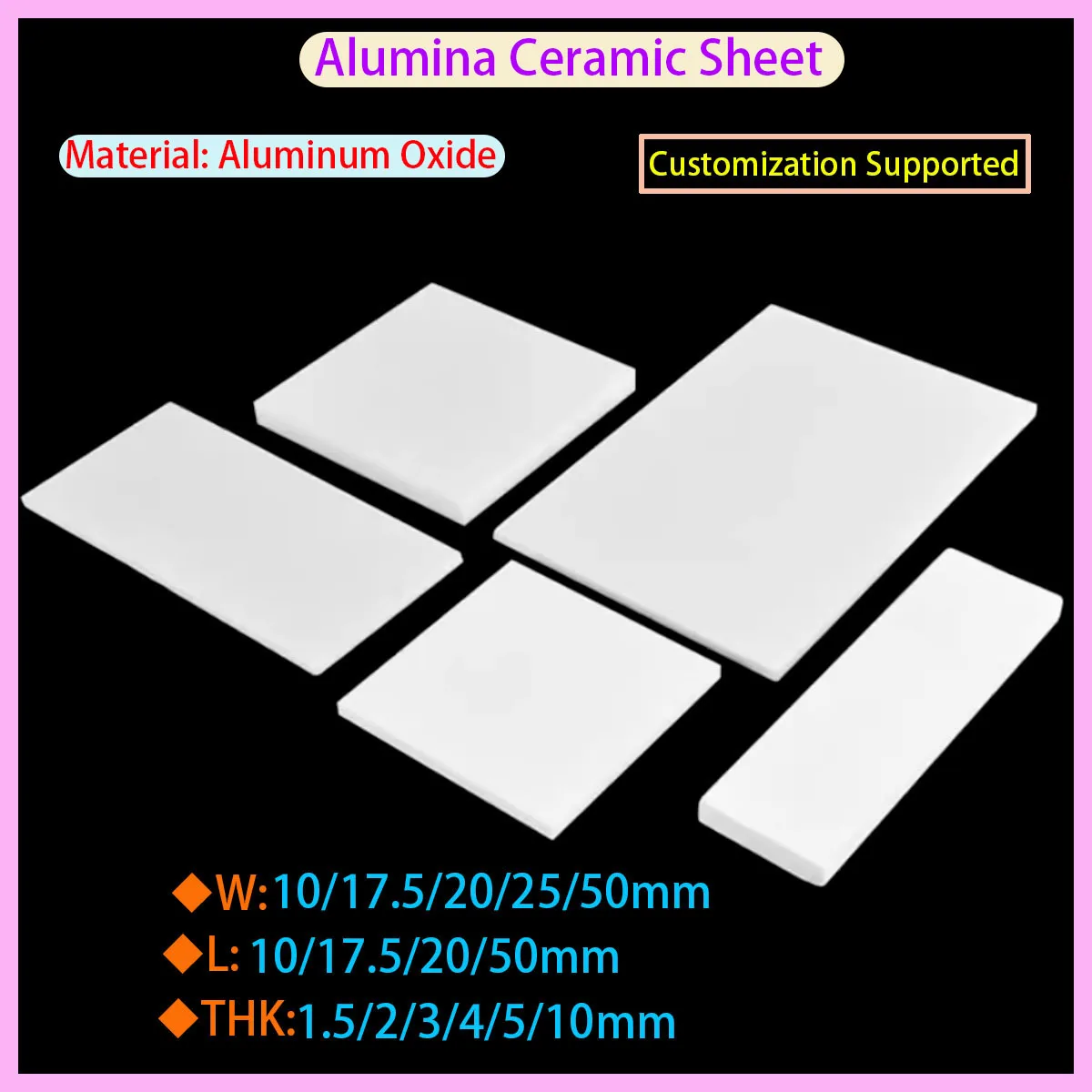 

Alumina Ceramic Sheet Wear Resistant High Temp Insulating Ceramic Gasket 20x20/10x10x1.5/2/3-10mm