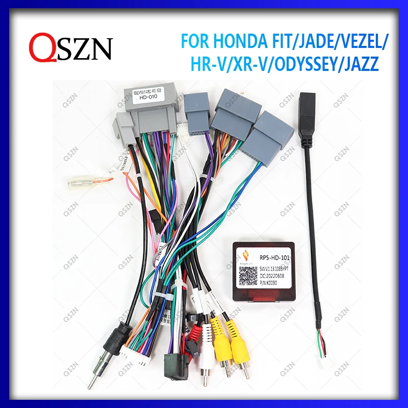 Car Radio Canbus Box HD-SS-06C/RP5-HD-001/RP5-HD-101 For HONDA Fit/Jade/Vezel/ HR-V/XR-v/ODYSSEY/Jazz Wiring Harness Power Cable