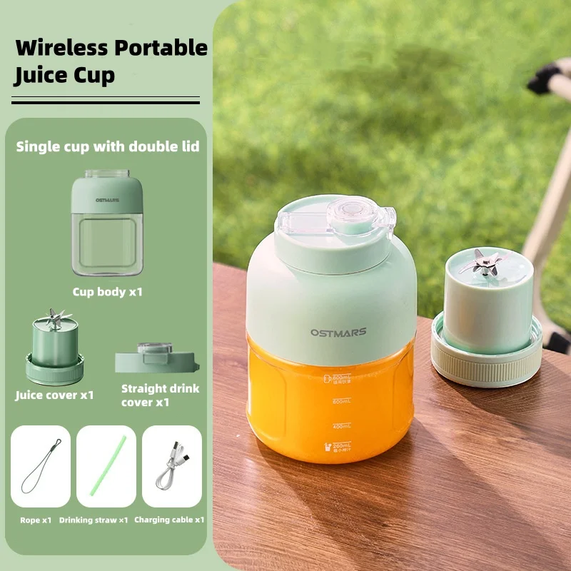 Multi-function Juice Extractor Portable Juicer Blender 10 Blades One Cover Double Drink Wireless Fruit Juice Cup Juice Maker