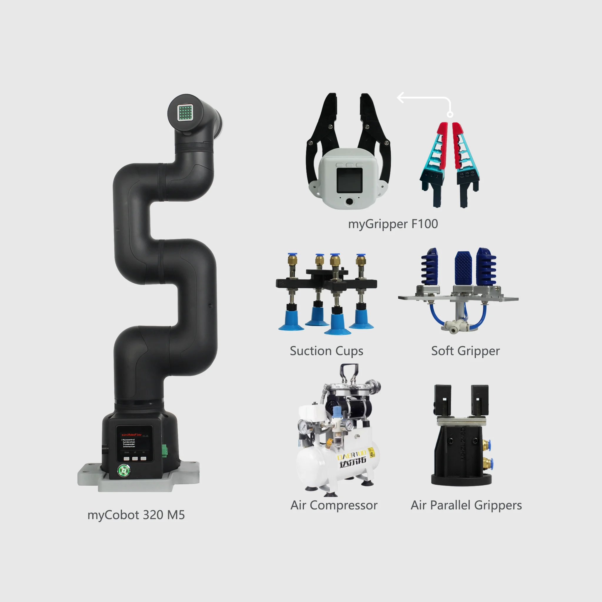 Elephant robotika myobot 320 2022 semua-dalam-satu rangkaian 6 lengan robot kolaboratif (dengan dasar datar)
