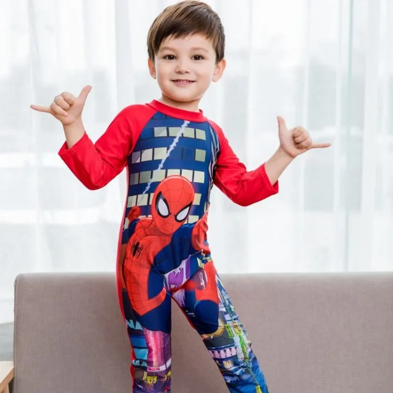 Cartoon kinderzwemkleding, strandkleding met lange mouwen voor jongens en meisjes, surfpak uit één stuk, zonnebrandbadpakken voor kinderen