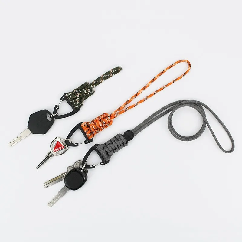 Outdoor Keychain Paracord Rope Camping Survival Kit Cord Lanyard Emergency Fastener Hook Strap Waist Belt Buckle